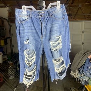 Blue fashion nova shorts that fit really good.